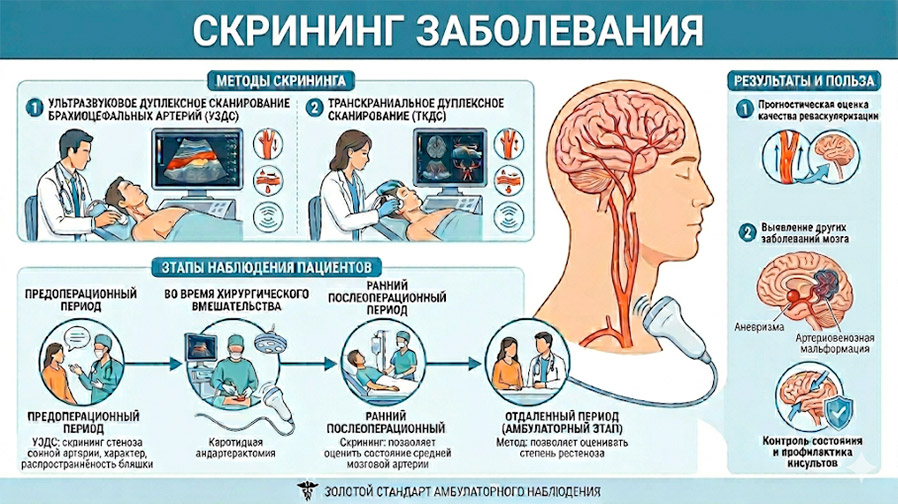 Скрининг сосудов шеи и мозга